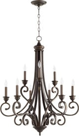 Bryant 9 Light Large 2 Tier Chandelier by Quorum 6054-9 - 6054-9