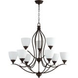 Flora 9 Light Large 2 Tier Chandelier by Quorum - 614-9