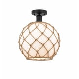 Farmhouse Rope 1 Light 10 Inch Wide Semi Flush Mount by Innovations - 616-1F-G12-10R
