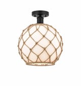 Farmhouse Rope 1 Light 10 Inch Wide Semi Flush Mount by Innovations - 616-1F-G12-10R