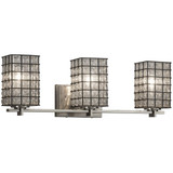 Wire Glass Era 3 Grid with Clear Bubble Vanity Light by Justice Design - WGL-8443-15-GRCB