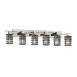 Wire Glass Aero 6 Light Vanity Light 56 Inch Wide by Justice Design - WGL-8706-10-GRCB