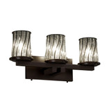 Wire Glass Dakota 3 Swirl with Clear Bubble Vanity Light by Justice Design - WGL-8773-10-SWCB