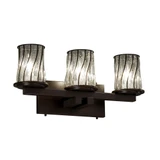 Wire Glass Dakota 3 Swirl with Clear Bubble Vanity Light by Justice Design - WGL-8773-10-SWCB