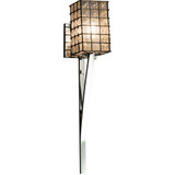 Wire Glass Sabre 1 Square Wall Sconce 21.75 Inch Tall by Justice Design - WGL-8791-15-GRCB