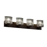Wire Glass Modular 4 Swirl with Clear Bubble Vanity Light by Justice Design - WGL-8924-30-SWCB