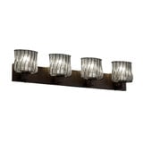 Wire Glass Modular 4 Swirl with Clear Bubble Vanity Light by Justice Design - WGL-8924-30-SWCB