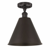 Edison Cone 1 Light 12 Inch Wide Semi Flush Mount by Innovations - 616-1F-MBC-12