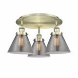 Cone 3 Light 19.5 Inch Wide Art Deco Flush Mount by Innovations - 916-3C-G4