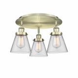 Cone 3 Light 18 Inch Wide Art Deco Flush Mount by Innovations - 916-3C-G6
