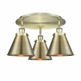 Ballston Urban 3 Light Steel 19.75 Inch Wide Flush Mount by Innovations - 916-3C-M13