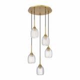 Berkshire 5 Light Cord Hung Pendant 24.5 Inch Tall by Innovations - 323-5P-G323-5