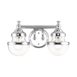 Oldwick 2 Light Clear Glass Vanity Light by Livex - 17412