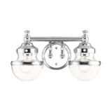Oldwick 2 Light Clear Glass Vanity Light by Livex - 17412