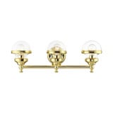 Oldwick 3 Light Clear Glass Vanity Light by Livex - 17413