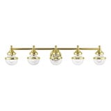 Oldwick 5 Light Clear Glass Vanity Light by Livex - 17415