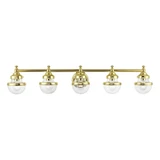 Oldwick 5 Light Clear Glass Vanity Light by Livex - 17415