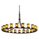 Veneto Luce Dakota 21 Light Oversized Chandelier by Justice Design - GLA-8716-16-AMBR