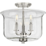 Winslett 3 Light 13.75 Inch Wide Semi Flush Mount by Progress - P350153