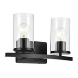 Crosby 2 Light Clear Glass Vanity Light by Kichler - 45496C