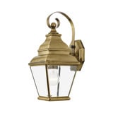 Exeter 1 Light Clear Glass Outdoor Wall Lantern by Livex - 2590