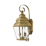 Exeter 2 Light Clear Glass Outdoor Wall Lantern by Livex - 2591