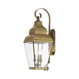 Exeter 3 Light Clear Glass Outdoor Wall Lantern by Livex - 2593
