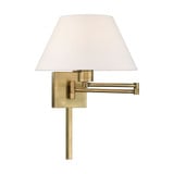 1 Light Swing Arm Wall Sconce with Fabric Shade 13 Inch Wide by Livex - 40039