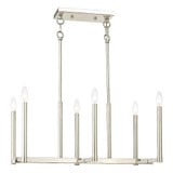 Alpine 6 Light Candle Style Linear Chandelier by Livex - 40256