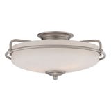 Griffin 3 Light 17 Inch Wide Steel Semi Flush Mount by Quoizel - GF1617