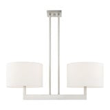 Hayworth 2 Light Linear Chandelier with Fabric Shades by Livex - 42403