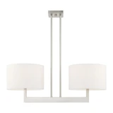Hayworth 2 Light Linear Chandelier with Fabric Shades by Livex - 42403