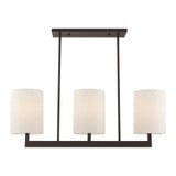 Hayworth 3 Light Linear Chandelier with Fabric Shades by Livex 42404 - 42404