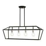 Devone 4 Light Caged Linear Chandelier by Livex - 49437