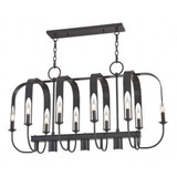 Addison 10 Light Small Linear Chandelier by Livex - 51940A