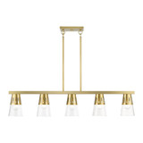Bennington 5 Light Elegant Linear Chandelier by Livex - 56455