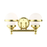 Oldwick 2 Light White Glass Vanity Light by Livex - 5712