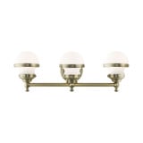 Oldwick 3 Light White Glass Vanity Light by Livex - 5713