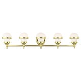 Oldwick 5 Light White Glass Vanity Light by Livex - 5715