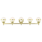 Oldwick 5 Light White Glass Vanity Light by Livex - 5715
