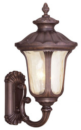 Oxford 3 Light Amber Glass Outdoor Wall Lantern 28 Inch Tall by Livex - 7662