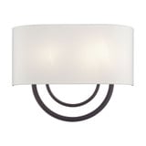 Stratton 2 Light Oatmeal Shade Wall Sconce 13 Inch Tall by Livex - 42893