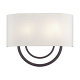 Stratton 2 Light Oatmeal Shade Wall Sconce 13 Inch Tall by Livex - 42893