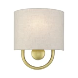 Stratton 1 Light Oatmeal Shade Wall Sconce 10.5 Inch Tall by Livex - 60271