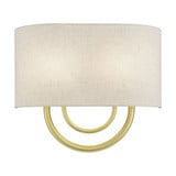 Stratton 2 Light OffWhite Shade Wall Sconce 15 Inch Tall by Livex - 60272