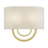 Stratton 2 Light OffWhite Shade Wall Sconce 15 Inch Tall by Livex - 60272