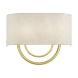 Stratton 2 Light Oatmeal Shade Wall Sconce 15 Inch Tall by Livex - 60273