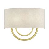 Stratton 2 Light Oatmeal Shade Wall Sconce 15 Inch Tall by Livex - 60273