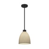 Porcelina Impala 1 Light Curved Pendant 11 Inch Tall by Justice Design - PNA-8814