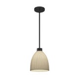 Porcelina Impala 1 Light Curved Pendant 11 Inch Tall by Justice Design - PNA-8814